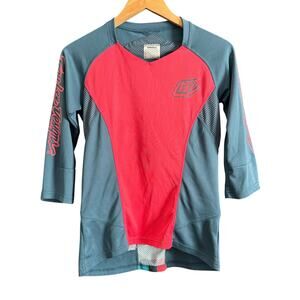 TROY LEE DESIGNS Ruckus Pink blue 3/4 length sleeves Mountain Bike Jersey Small